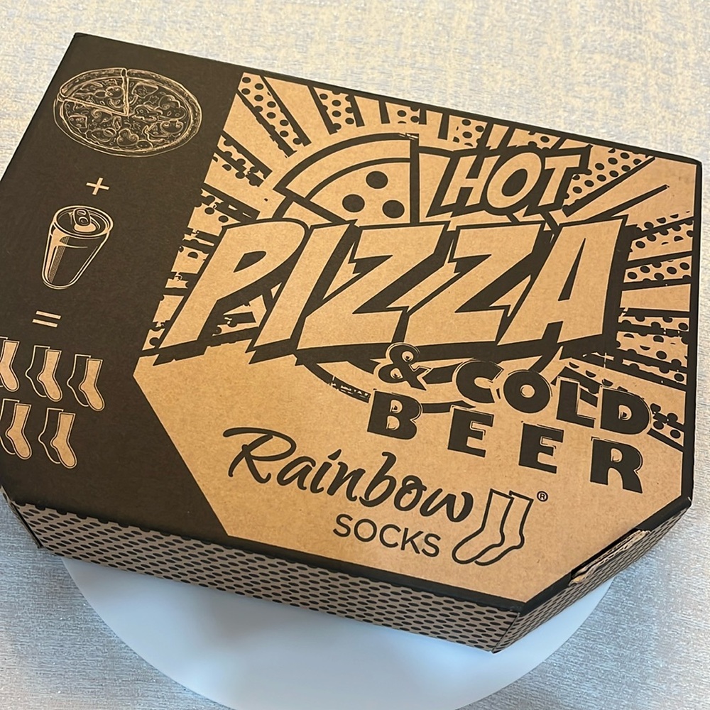 RAINBOW SOCKS pizza socks and beer socks size: US 9.5-13 New